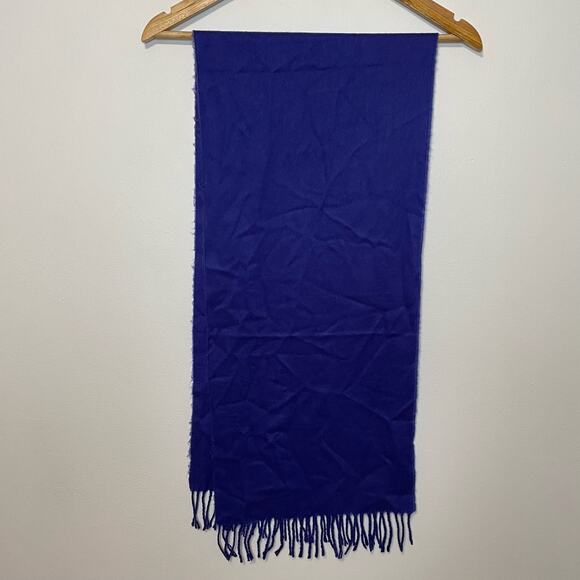 Ups & Downs Blue Scarf Rectangle Fringe Unisex Neck Warmer Winter - Picture 2 of 3